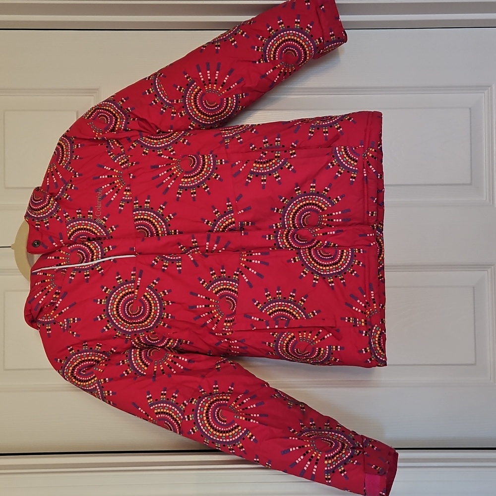 Columbia Vibrant Pink Patterned Winter Coat For Girls